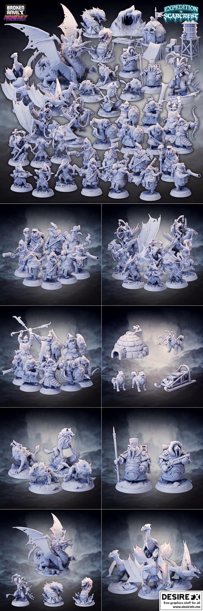 破碎之锤迷你模型——Scarcrest远征记 3D打印模型|Broken Anvil Miniatures – Expedition to Scarcrest – 3D Print Model STL