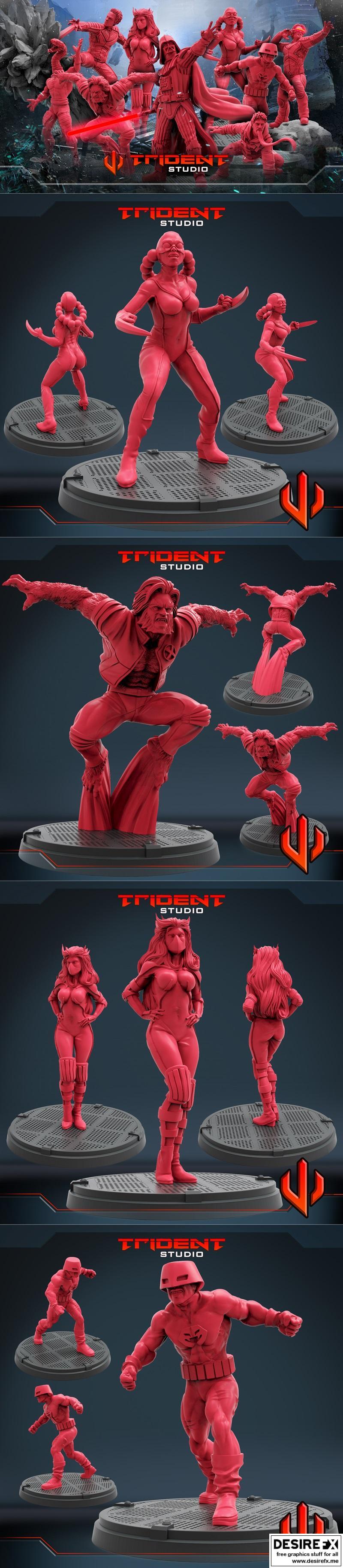 三渲二风格3D打印模型：Trident Studio 2023秋季新品——动漫角色精致还原|Trident Studio September 2023 – 3D Print Model STL