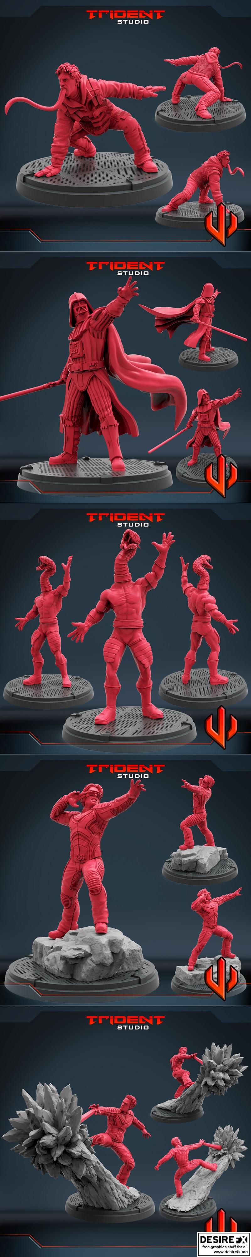 三渲二风格3D打印模型：Trident Studio 2023秋季新品——动漫角色精致还原|Trident Studio September 2023 – 3D Print Model STL