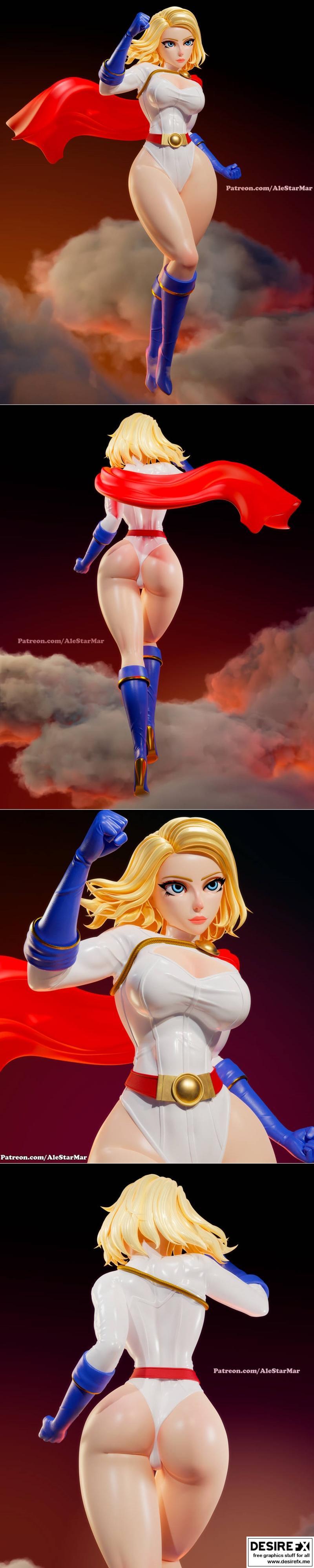 幂能女孩 3D打印模型|Power Girl – 3D Print Model STL