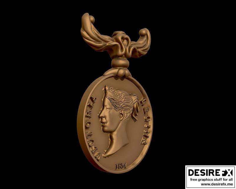 克里米亚战争勋章（1854-1856）3D打印模型|British Crimean War Medal (1854-1856) ready to 3D print model