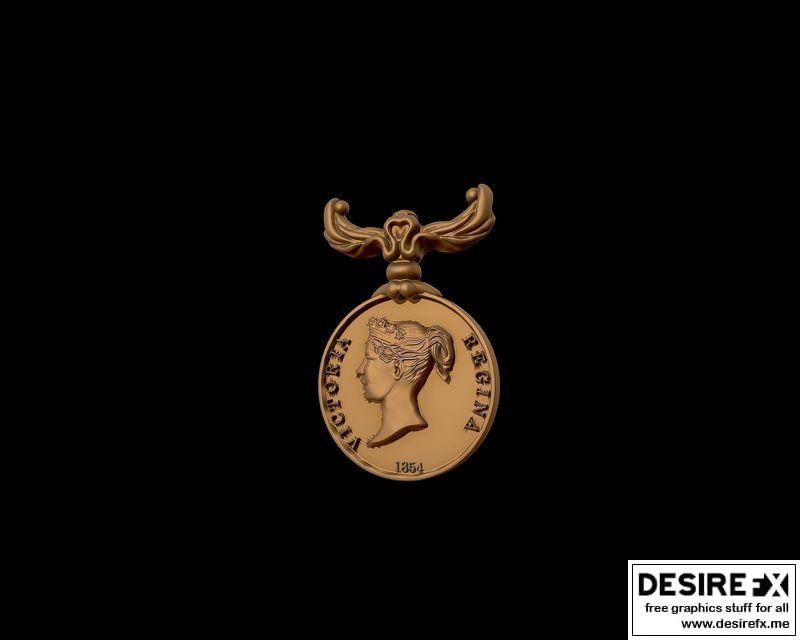 克里米亚战争勋章（1854-1856）3D打印模型|British Crimean War Medal (1854-1856) ready to 3D print model