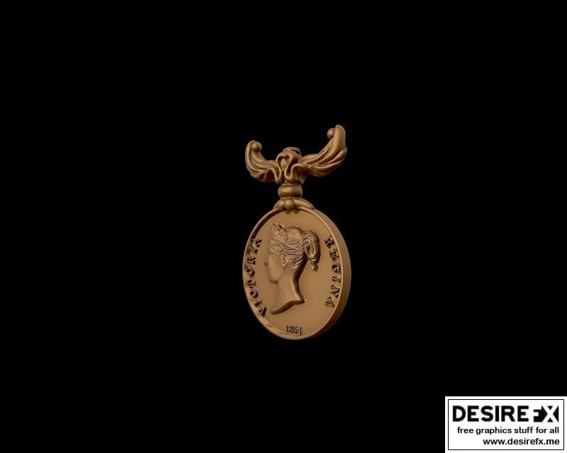 克里米亚战争勋章（1854-1856）3D打印模型|British Crimean War Medal (1854-1856) ready to 3D print model