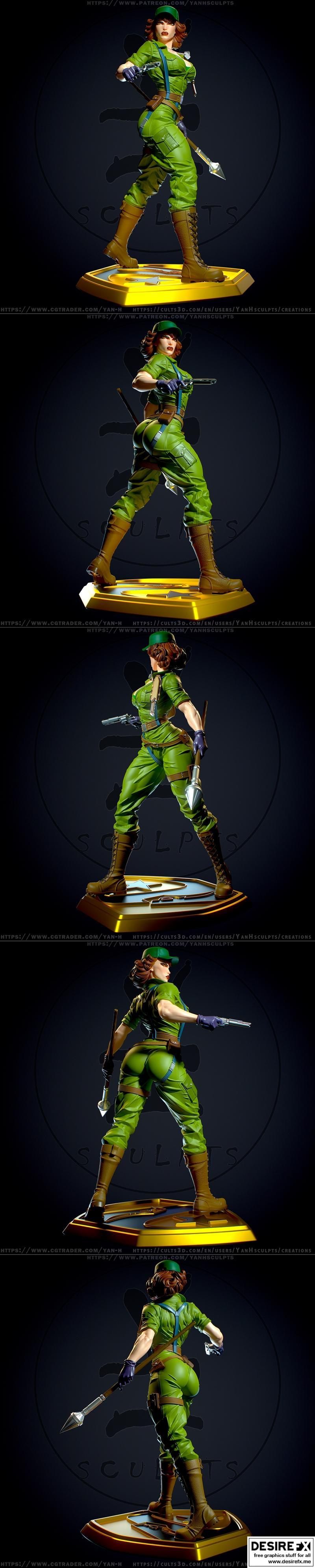 Yan-H工作室 - 3D打印模型 - 女神杰伊|Yan-H – Lady Jaye – 3D Print Model STL