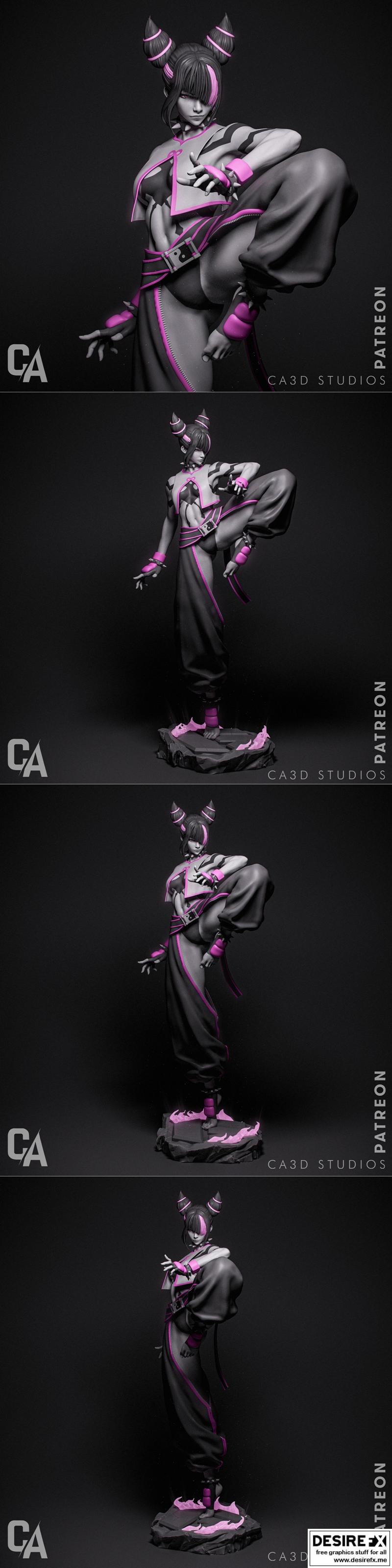 Ca 3D工作室 - 动漫游戏角色3D打印模型|Ca 3d Studios – Juri – 3D Print Model STL