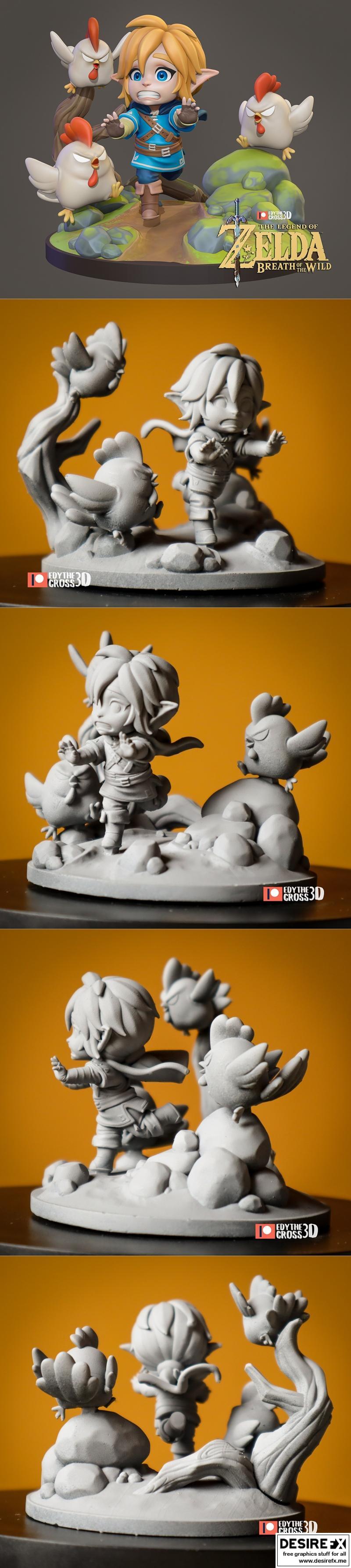塞尔达传说：旷野之息 3D打印模型|Link – Zelda Breath of the Wild – 3D Print Model STL