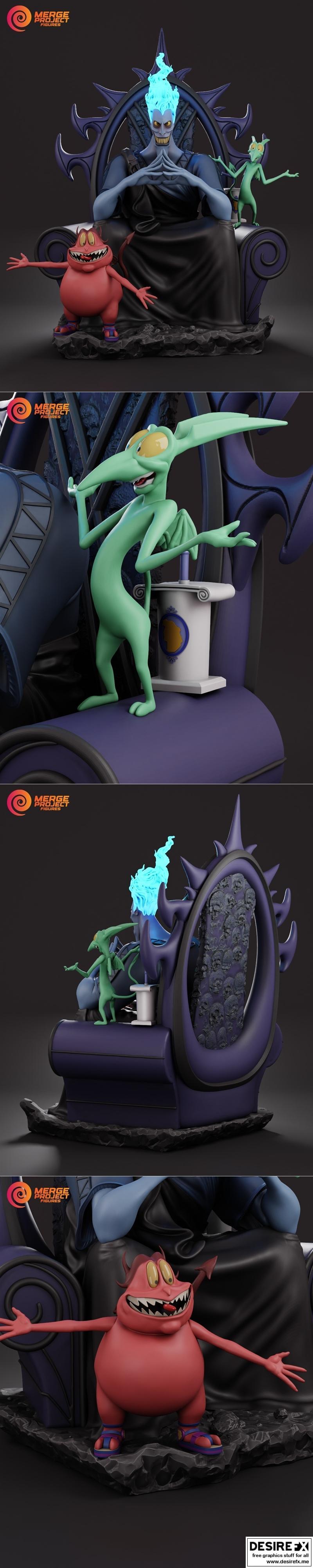 融合项目模型 - 赫拉克勒斯 vs 哈得斯 - 3D打印雕塑 STL|Merge Project Figures – Hercules – Hades – 3D Print Model STL