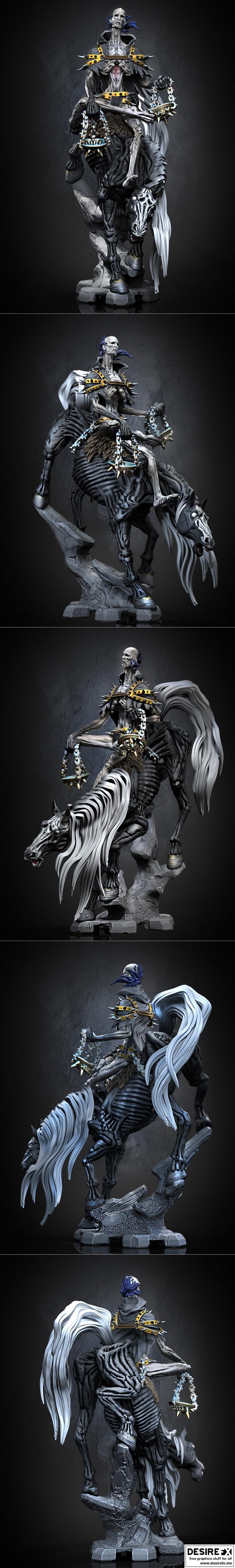 饥荒骑手 – 四骑士 – 3D打印模型|Famine Rider – Four Horsemen – 3D Print Model STL