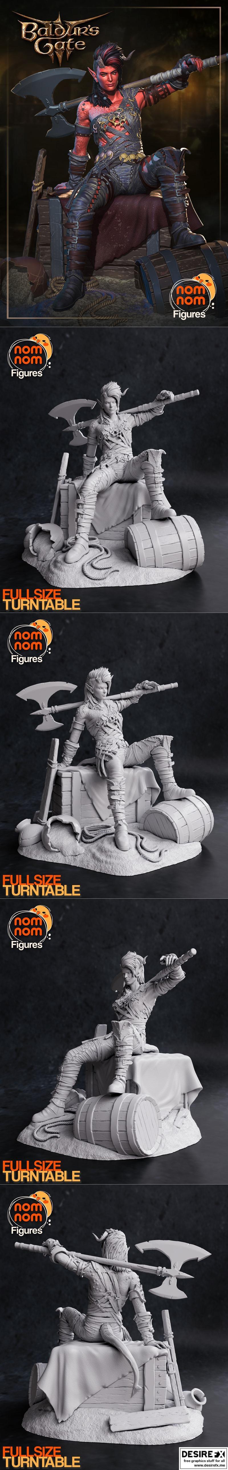 Karlach 3D打印模型 - 无畏契约角色雕塑|Nomnom Figures – Karlach – Baldurs Gate 3 – 3D Print Model STL