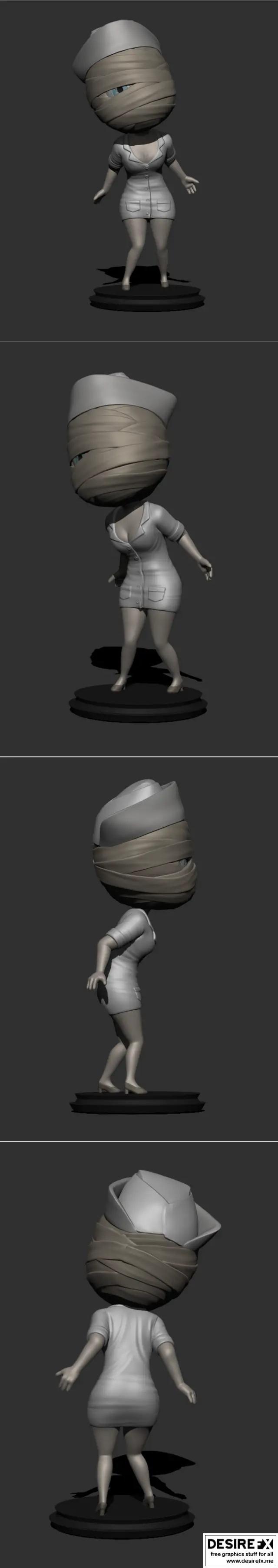 《寂静岭护士 3D打印模型》|Little Big Head – Silent Hill Nurse – 3D Print Model STL