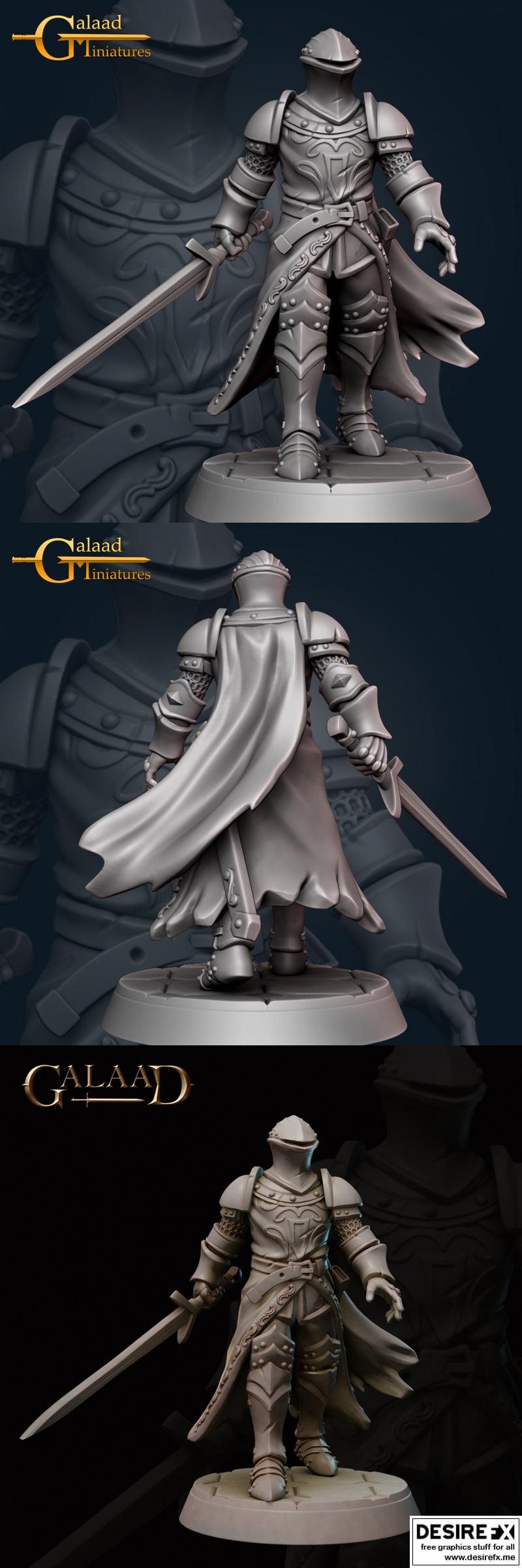 Galaad迷你模型-骑士02-3D打印雕塑|Galaad Miniatures – Knight 02 – 3D Print Model