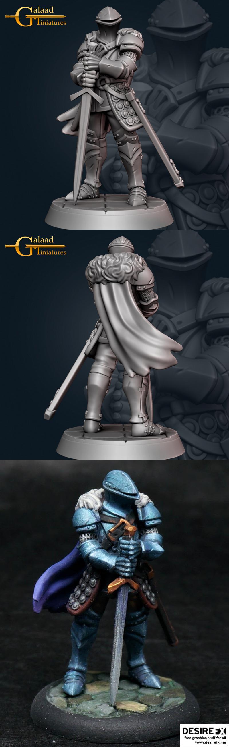 Galaad迷你模型-骑士01-3D打印版|Galaad Miniatures – Knight 01 – 3D Print Model