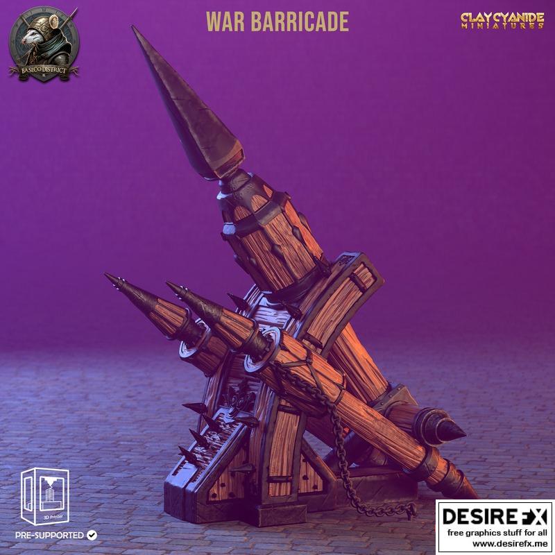 陶土氰化物迷你模型——战争壁垒3D打印作品|Clay Cyanide Miniatures – War Barricade – 3D Print Model