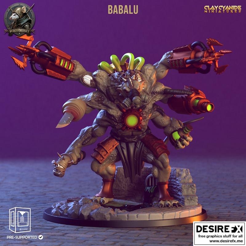 陶土氰化物迷你模型——巴巴拉尔|Clay Cyanide Miniatures – Babalu – 3D Print Model