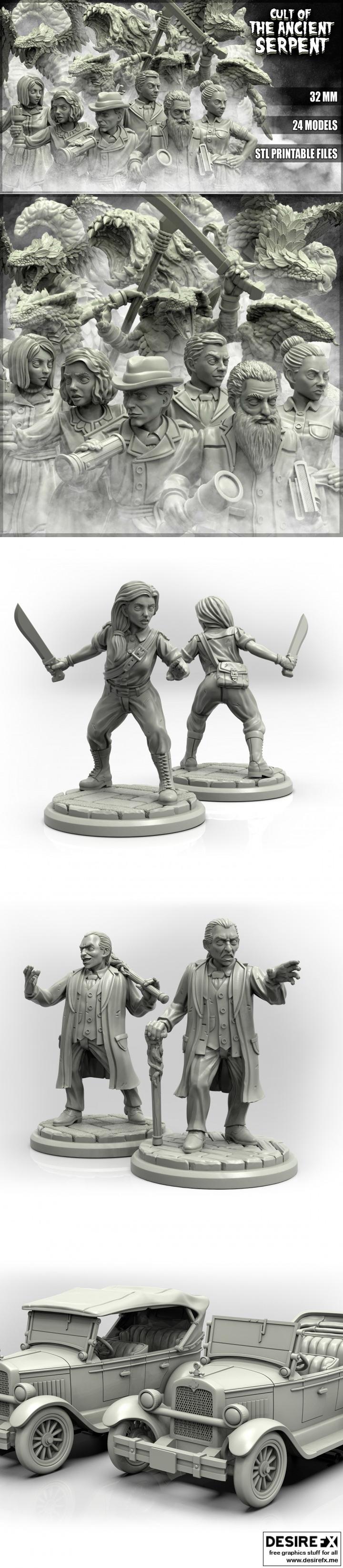 古代巨蛇崇拜 3D打印模型|Cult of the Ancient Serpent by Adaevy Creations – 3D Print Model STL