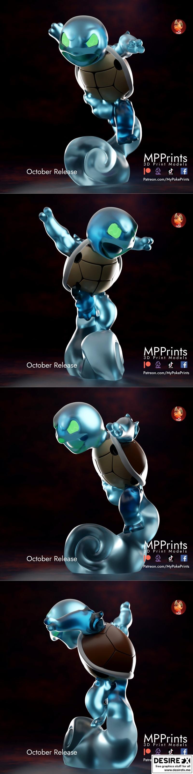 鬼鬼祟祟的水系小宝 – 3D打印模型|Ghost Squirtle – 3D Print Model STL