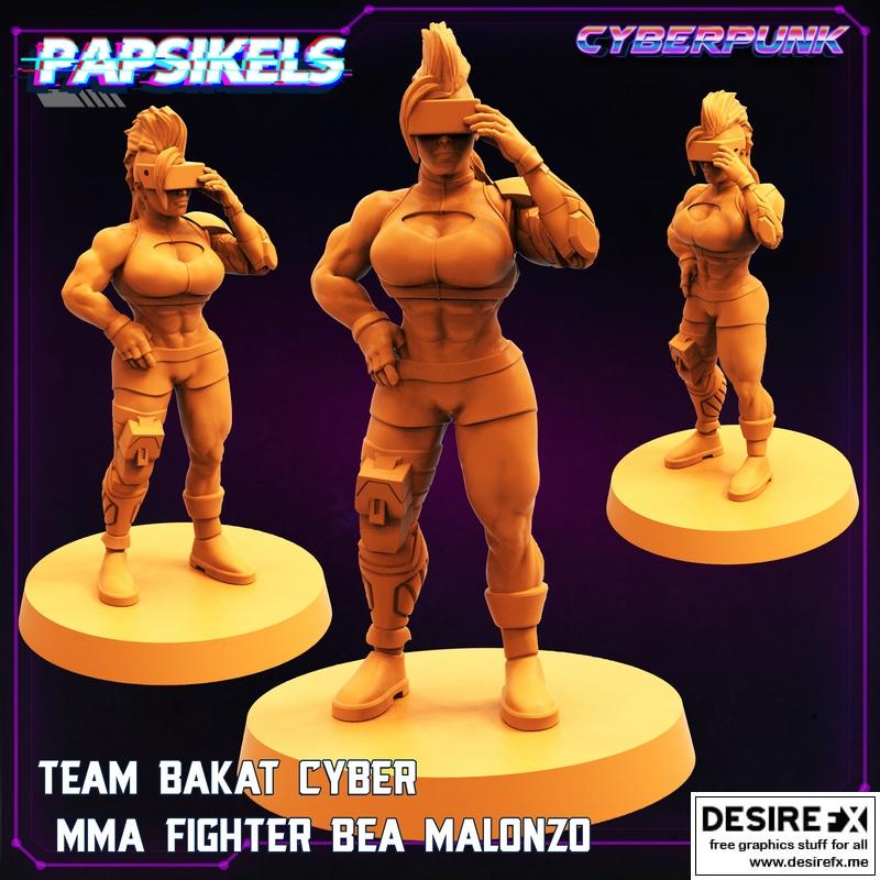 贝·马隆佐 3D打印动作战士模型|Team Bakat Cyber MMA Fighter Bea Malonzo – 3D Print Model