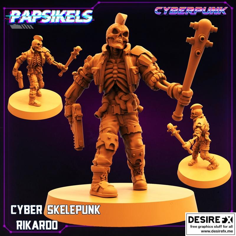 赛博骷髅朋克里卡多——3D打印模型|Cyber Skelepunk Rikardo – 3D Print Model