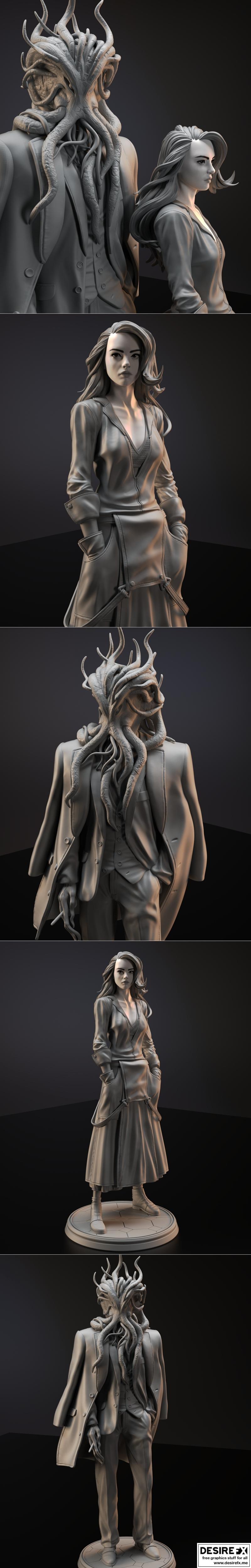 美丽与野兽——3D打印模型|Beauty and the beast – 3D Print Model STL