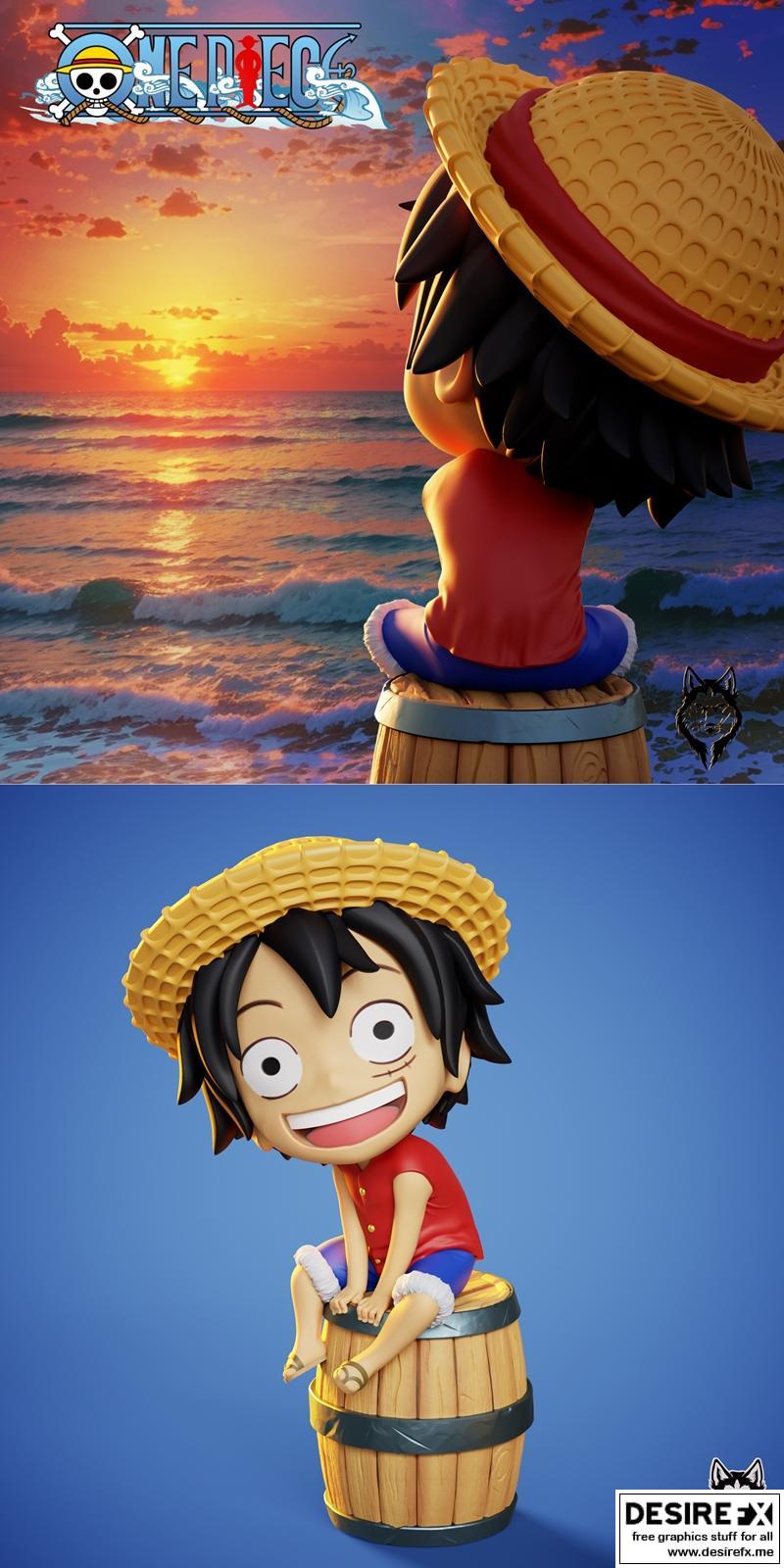 梅西亚 Luffy 比克 3D打印模型|Messias – Luffy Chibi – 3D Print Model STL