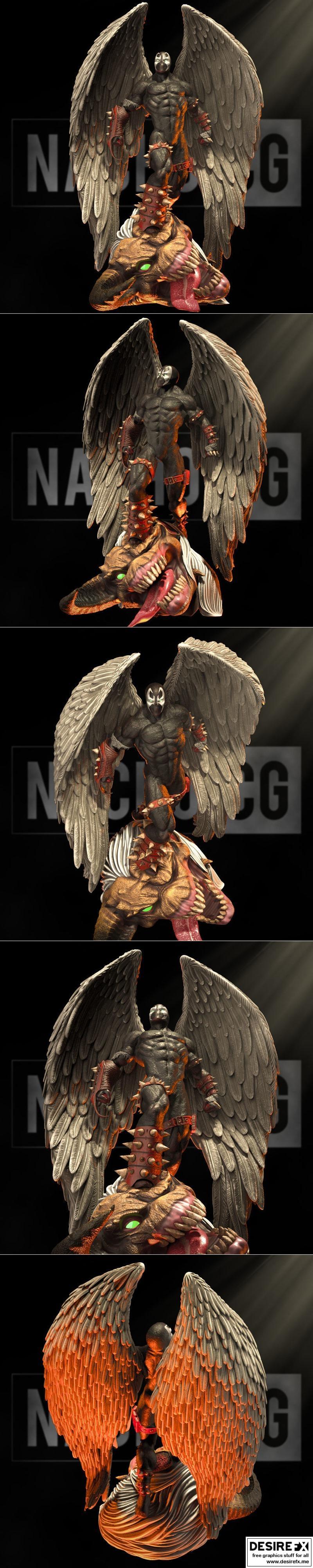 Spawn复仇之翼3D打印模型|Fan Art – Spawn Wings of Redemption Statue – 3D Print Model STL