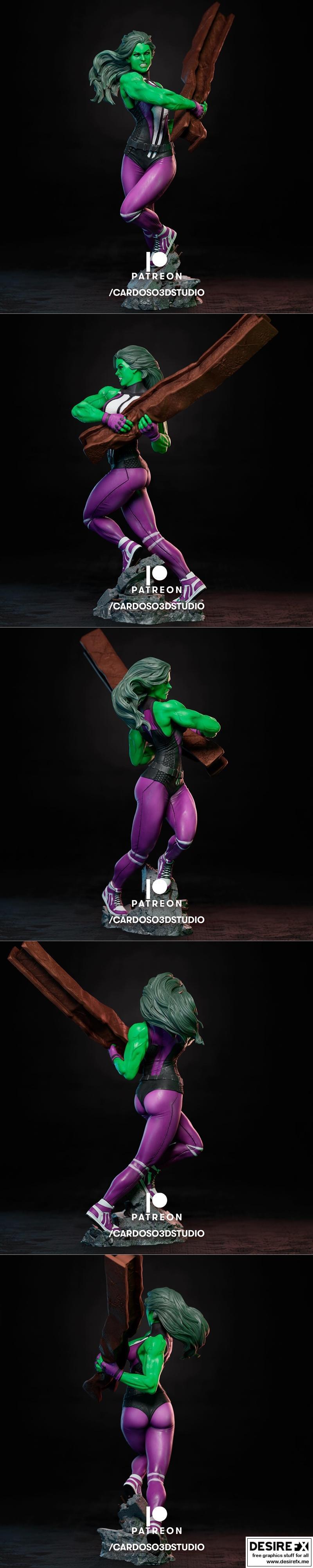 卡多索3D工作室 - 女浩克 - 3D打印模型|Cardoso 3d Studio – She Hulk – 3D Print Model STL
