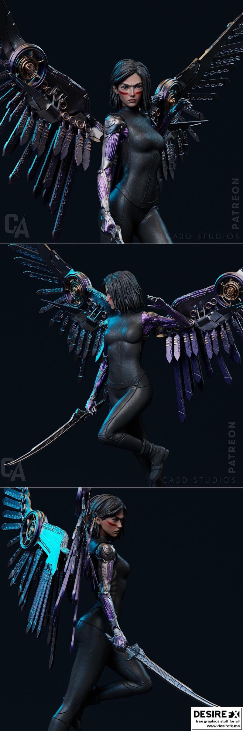 Ca 3d Studios – 阿丽塔 3D打印模型|Ca 3d Studios – Alita – 3D Print Model STL