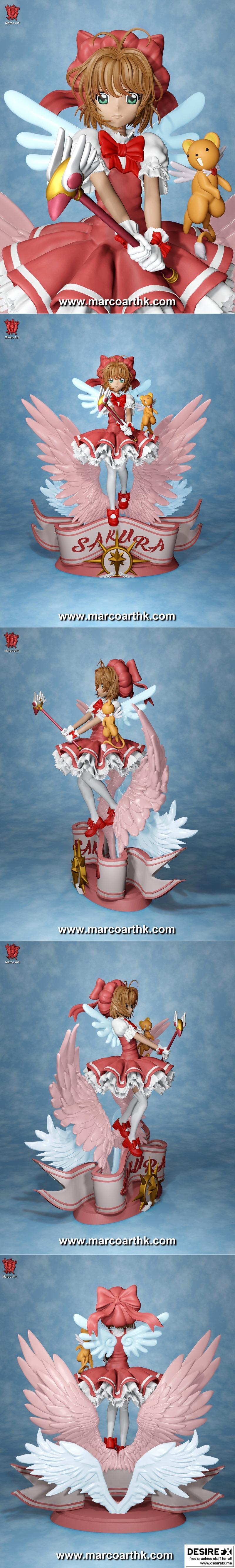 马可艺术-卡片捕手-木之本樱 3D打印模型|Marco Art – Cardcaptor Sakura – 3D Print Model STL