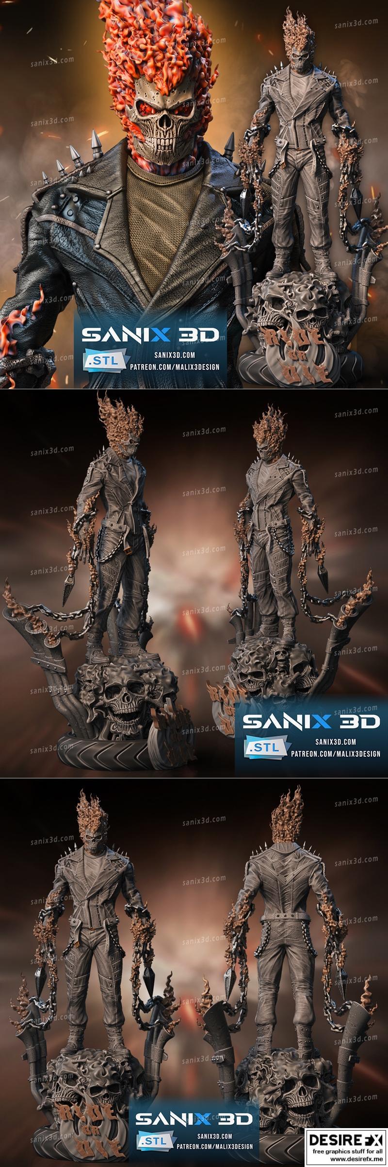 Sanix - 《鬼武者》3D打印模型|Sanix – Ghost Rider – 3D Print Model STL