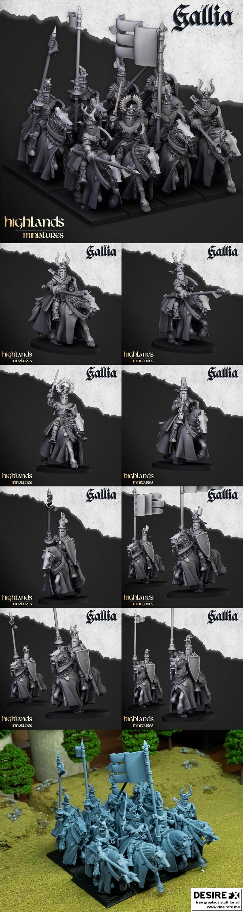 高卢骑士3D打印模型|Highlands Miniatures – Knights of Gallia – 3D Print Model