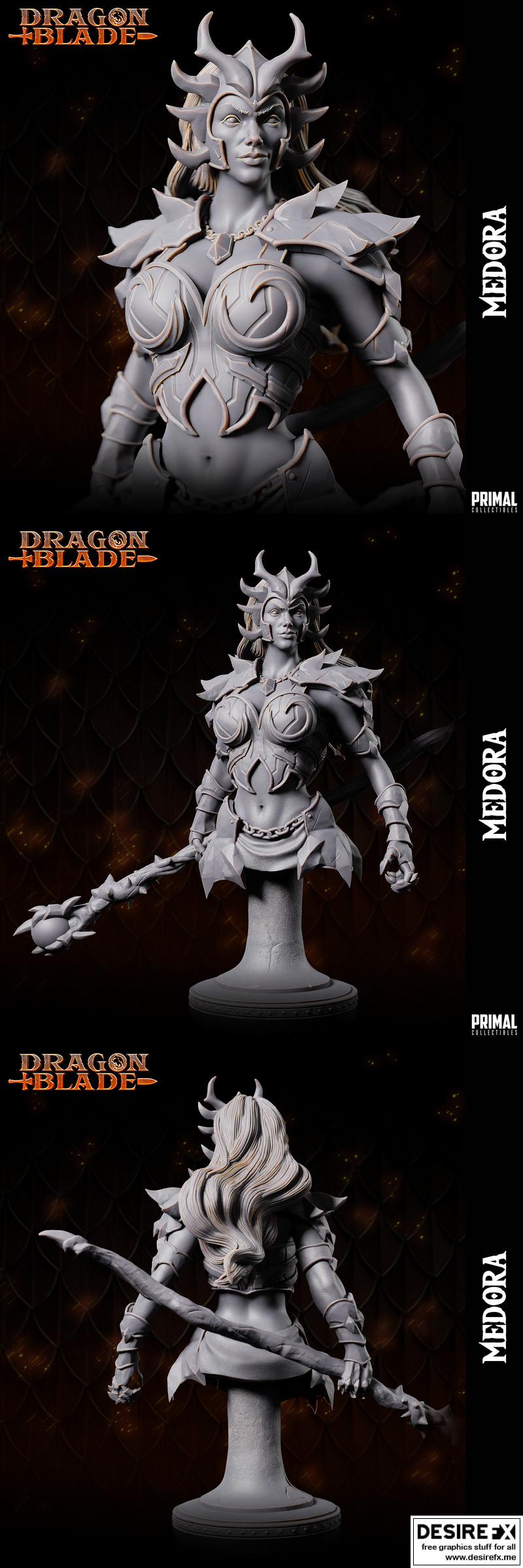 Medora黑暗女王3D打印模型|Medora – Dark Queen Bust – 3D Print Model