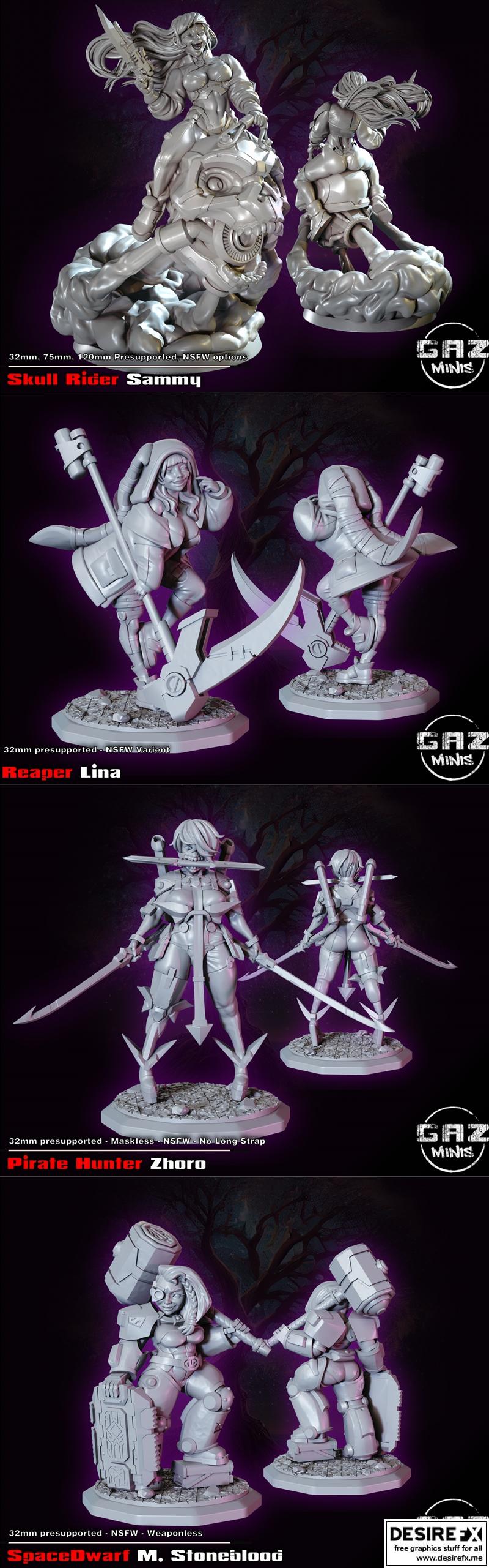 Gaz Minis - 机械猎人 FW4 3D打印模型|Gaz Minis – Bounty Hunters FW4 October 2023 – 3D Print Model STL