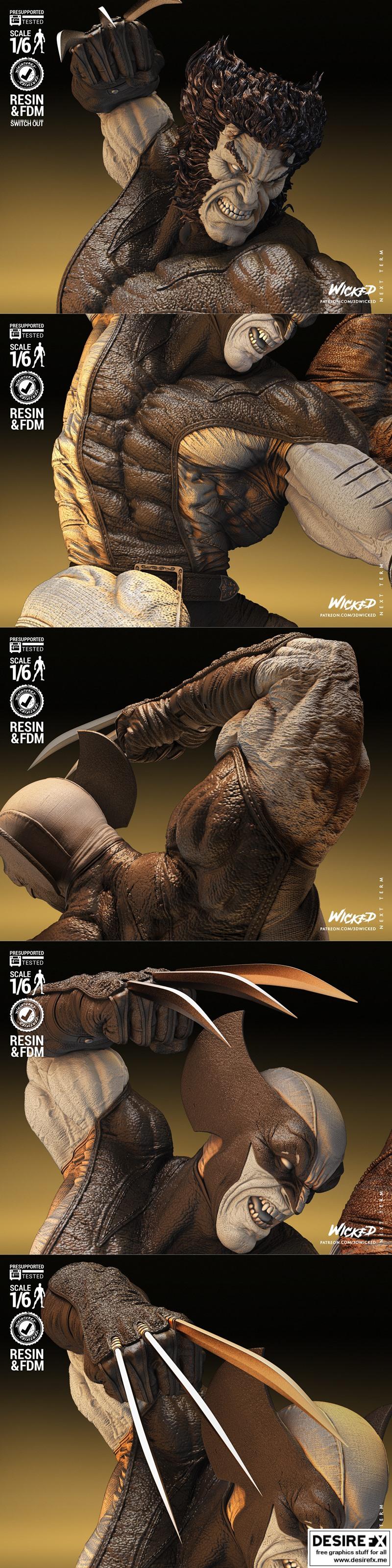 Wolverine vs Sabretooth 3D打印模型|Wicked – Wolverine VS Sabretooth Diorama – 3D Print Model STL