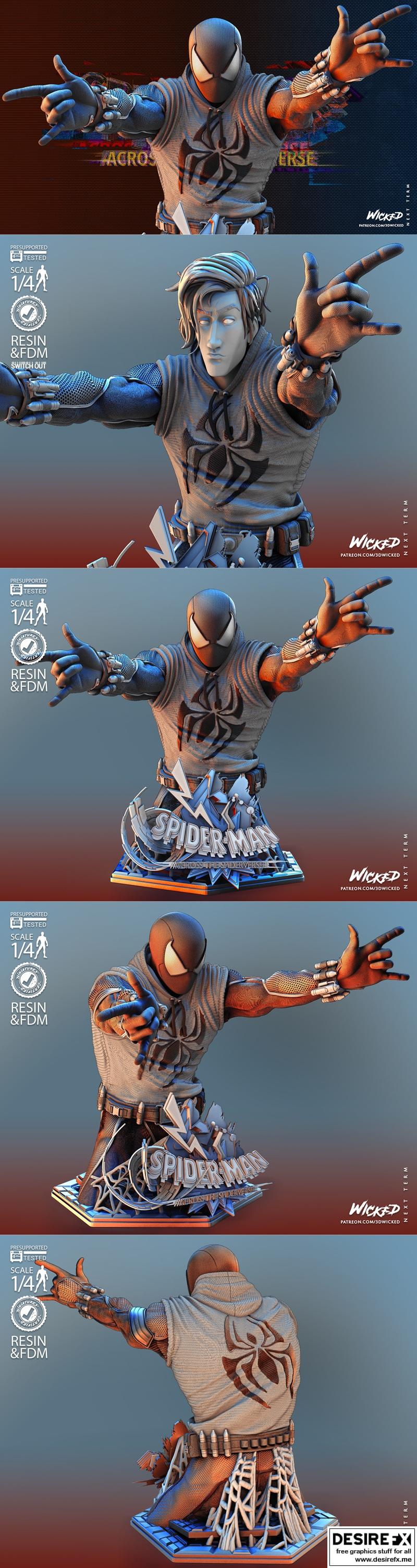 Wicked - 红色蜘蛛侠 3D打印模型|Wicked – Scarlet Spider Bust – 3D Print Model STL
