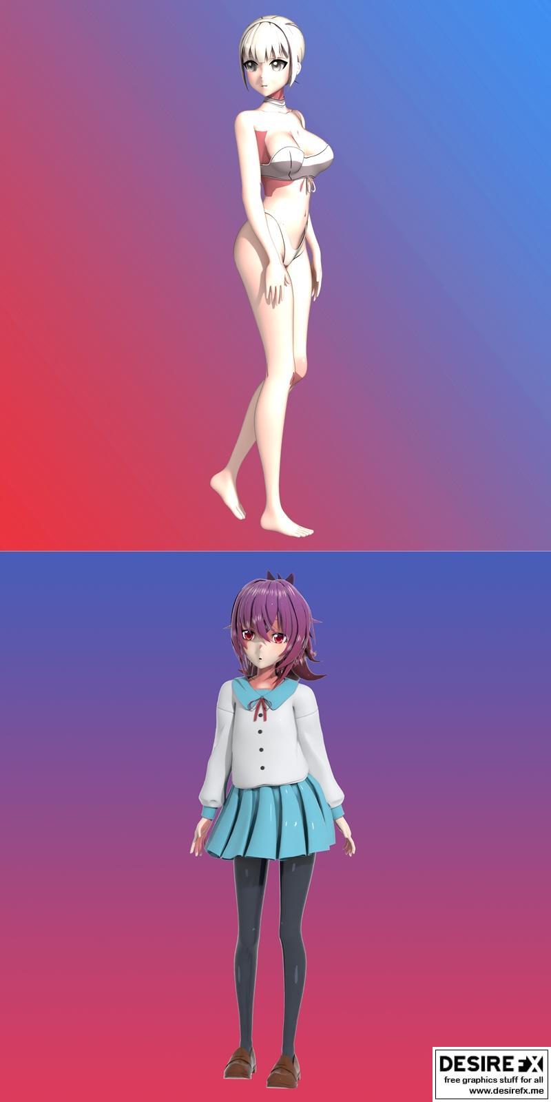 Mio bikini girl 与 Kurage Aoba 3D打印模型|Mio Bikini Girl and Kurage Aoba – 3D Print Model STL