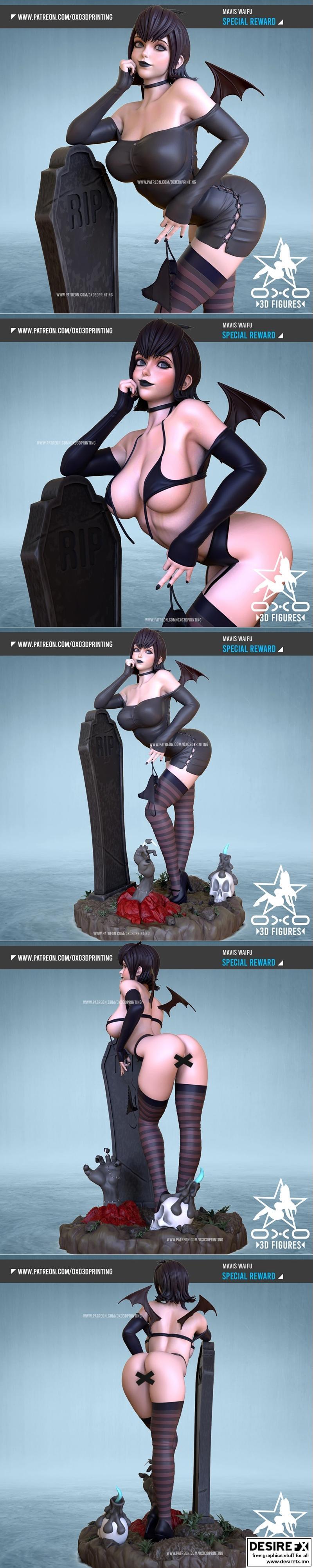 OXO3D 模型：Mavis 3D打印角色雕塑|OXO3D – Mavis Waifu – 3D Print Model STL