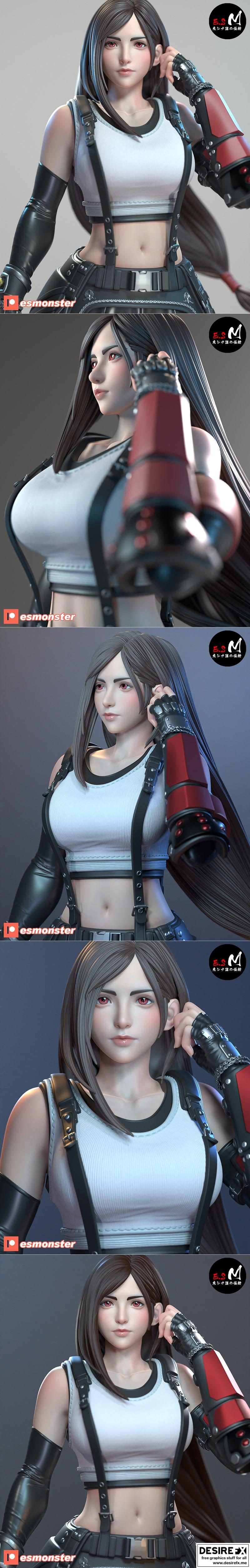 最终幻想蒂法 3D打印模型|E.S Monster – Tifa Final Fantasy – 3D Print Model STL