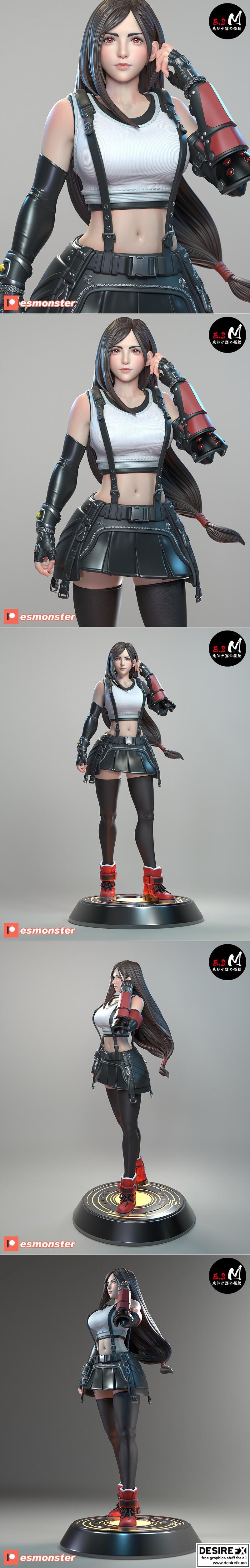 最终幻想蒂法 3D打印模型|E.S Monster – Tifa Final Fantasy – 3D Print Model STL