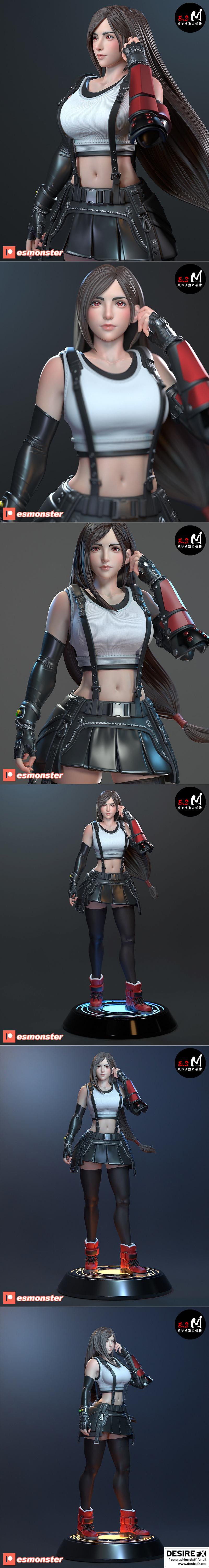最终幻想蒂法 3D打印模型|E.S Monster – Tifa Final Fantasy – 3D Print Model STL