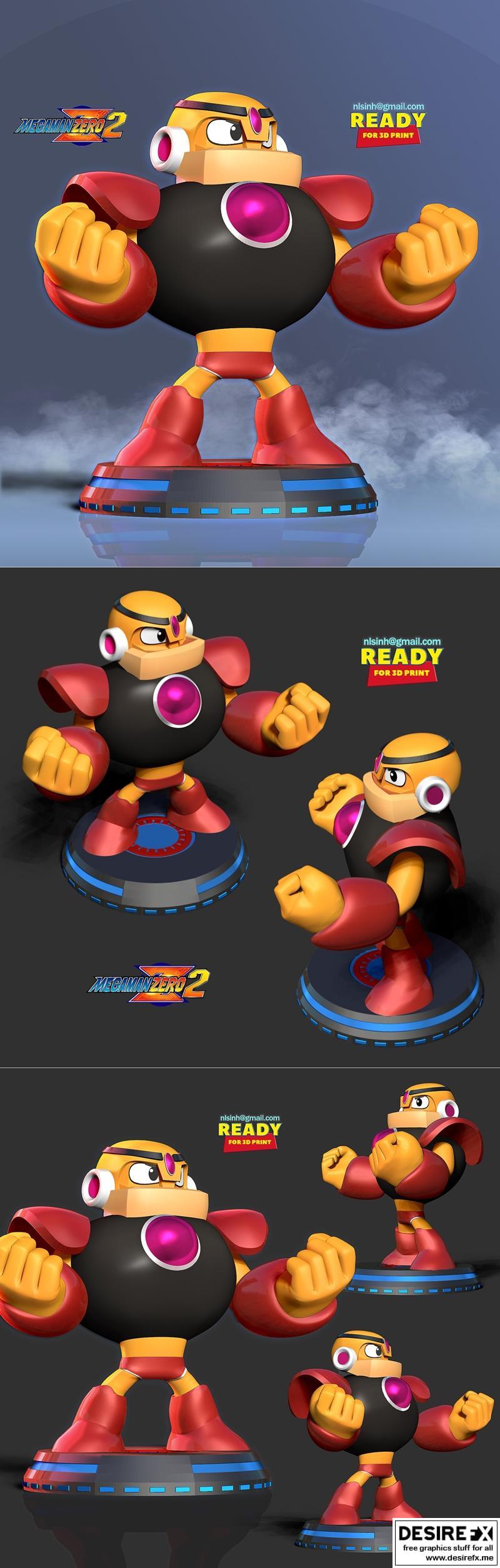 《洛克人系列角色3D打印模型》|Guts Man – Mega Man Fanart – 3D Print Model STL