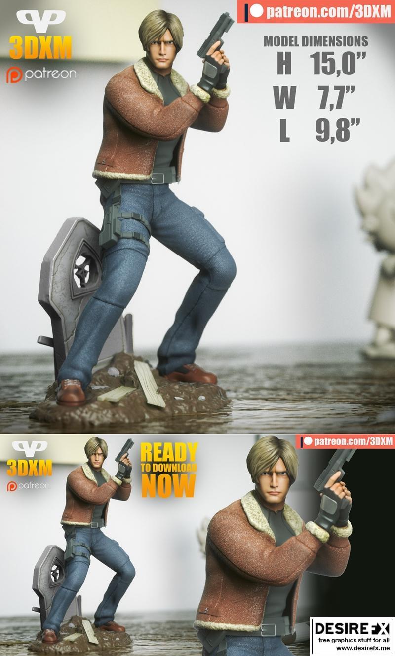 莱昂RE4 3D打印模型|Leon RE4 – 3D Print Model STL