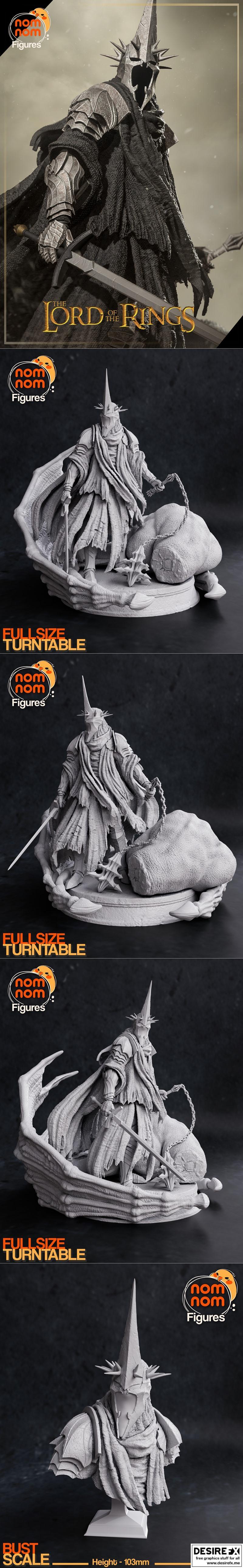 中土世界巫王之王安格玛 3D打印模型|Nomnom Figures – Witch king of Angmar from Lord of the Rings – 3D Print Model STL
