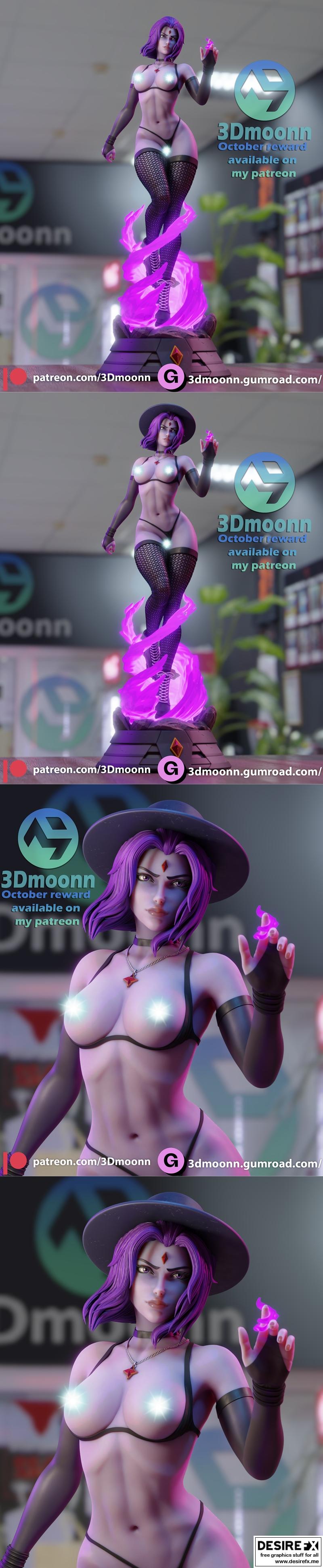 3D打印模型：Raven角色动漫造型|3Dmoonn – Raven – 3D Print Model STL