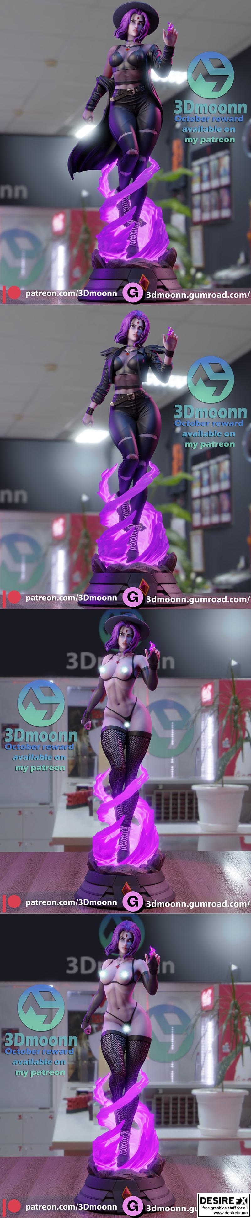 3D打印模型：Raven角色动漫造型|3Dmoonn – Raven – 3D Print Model STL