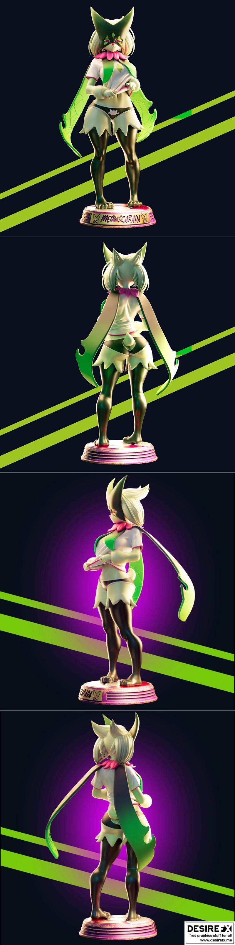 Rhu工作室 Meowscarada 3D打印模型|Officer Rhu – Meowscarada – 3D Print Model STL