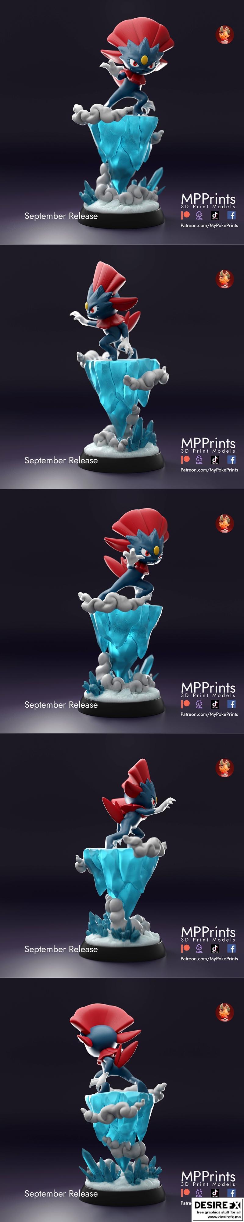 Weavile 3D打印模型|Weavile Statue – 3D Print Model STL
