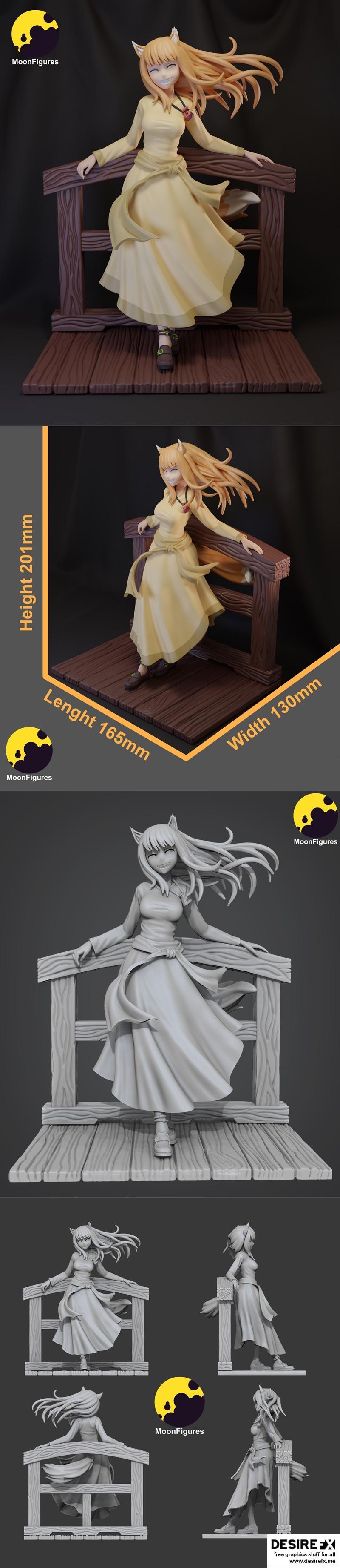 月之图腾：狼与碎星 3D打印模型|MoonFigures – Holo – Wolf and spiece – 3D Print Model STL