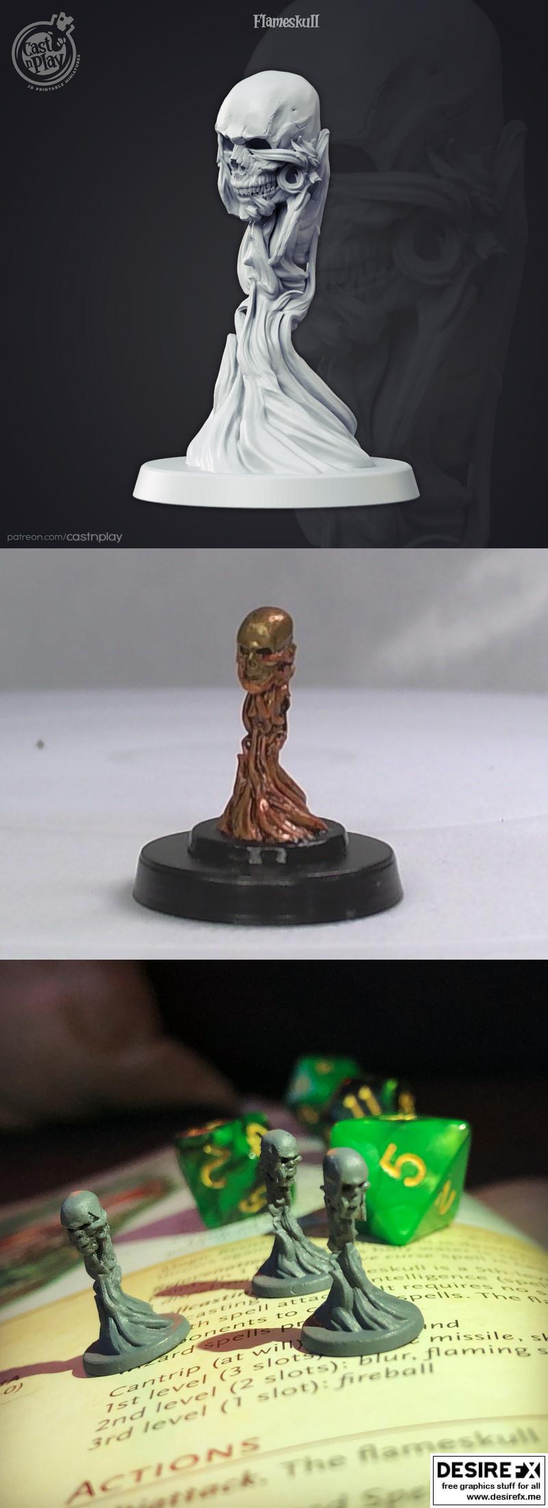 火焰之颅 3D打印模型|Cast n Play – Flameskull – 3D Print Model