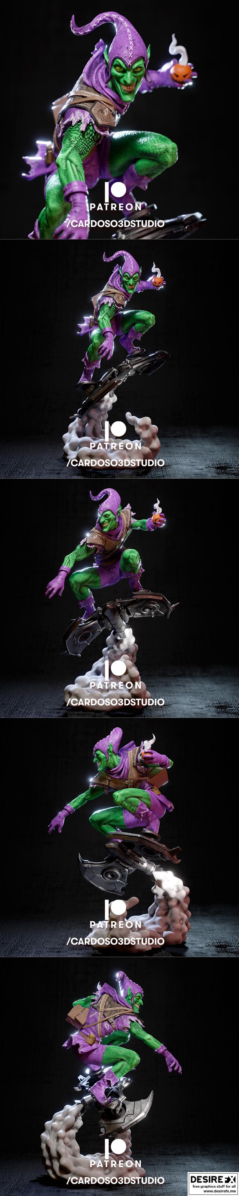 卡多索3D工作室 - 绿魔雕像 - 3D打印模型|Cardoso 3d Studio – Green Goblin Statue – 3D Print Model STL