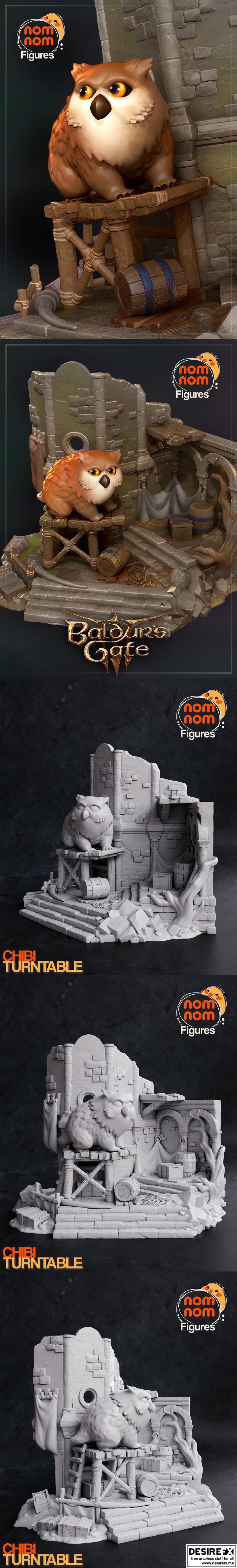 小熊 owl - 英雄传说：博德之门3 - 3D打印模型|Chibi OwlBear – Baldurs Gate 3 – 3D Print Model